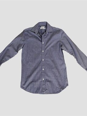 Old Navy Navy and White Checkered Button-Up Shirt